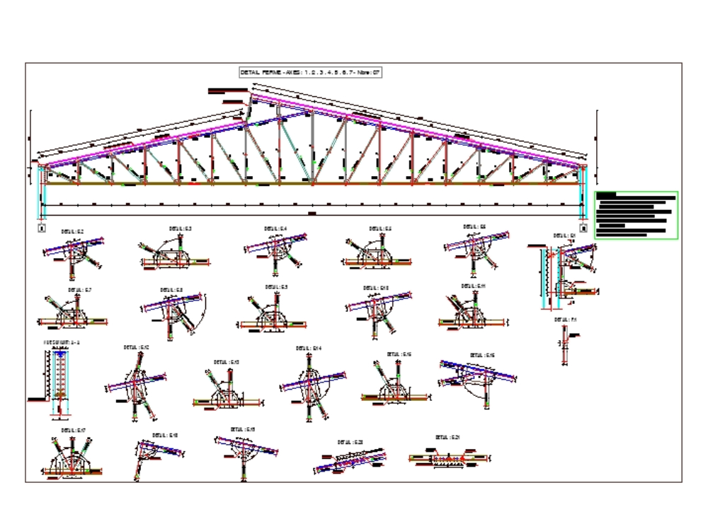 Reticulated truss details.