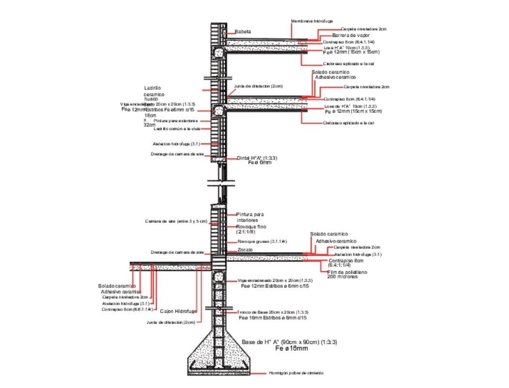 Estructura de hormigon con camara de