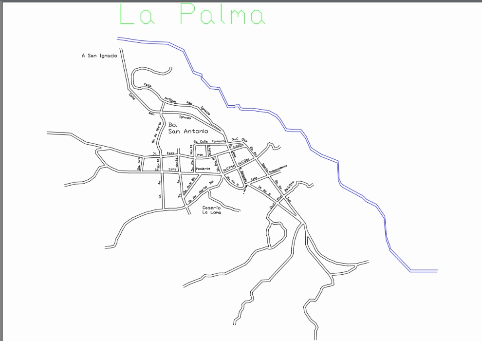 Plano Casco Urbano La Palma; Chalatenango