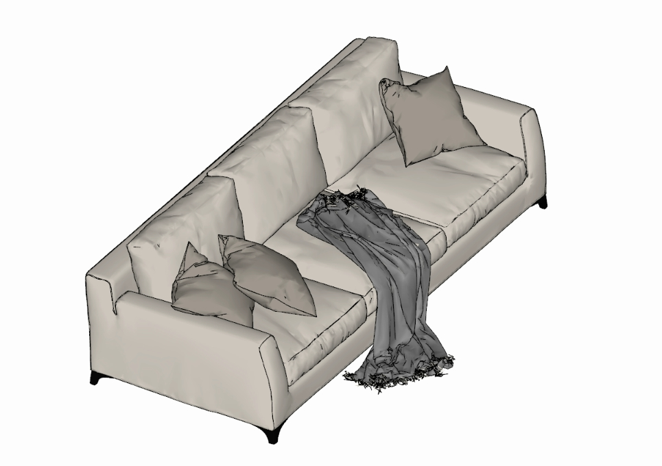 Canapé 3D gris