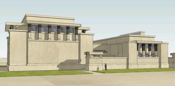 Templo Unitario del arquitecto Frank Lloyd Wright