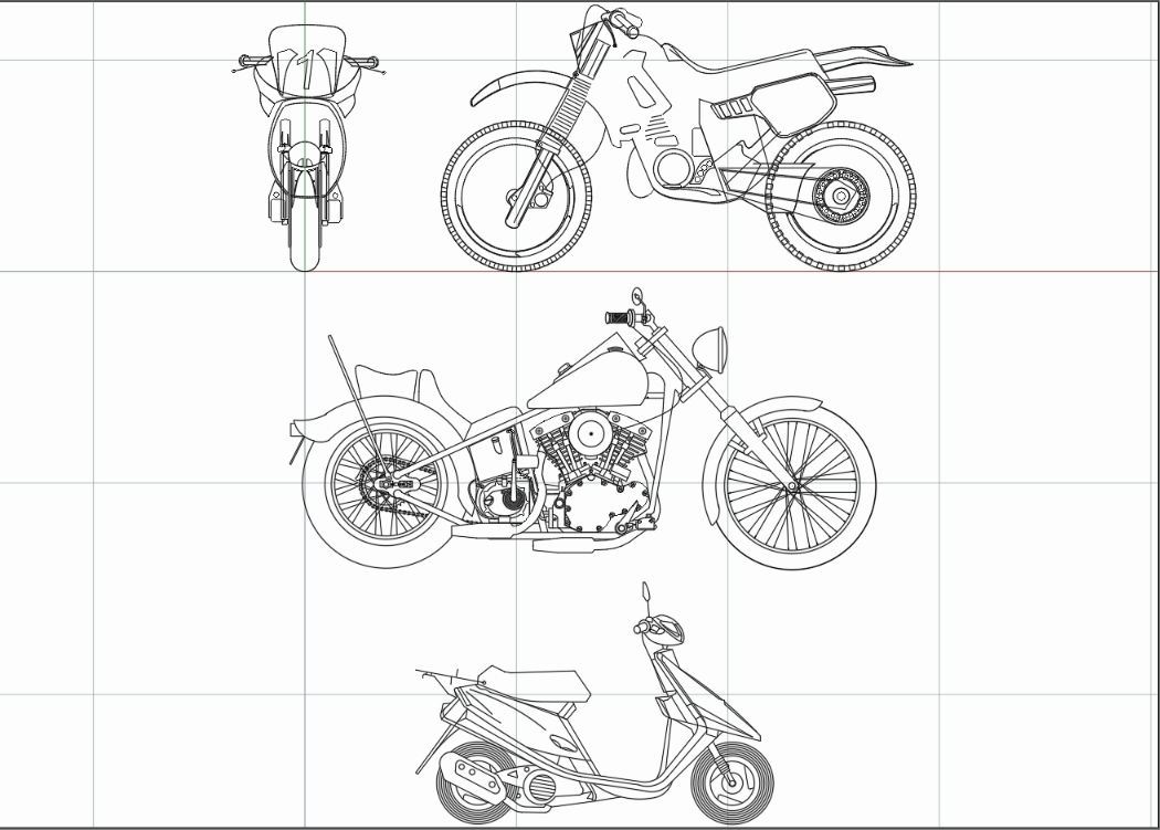 various motorcycles