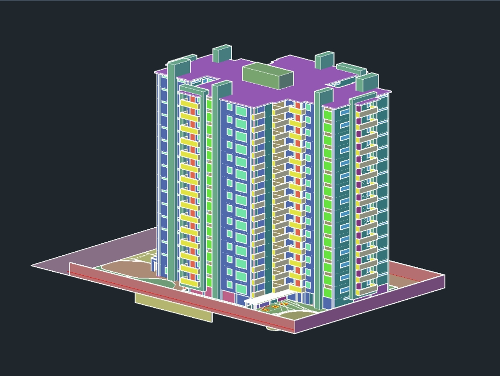 prédio de apartamentos 3D