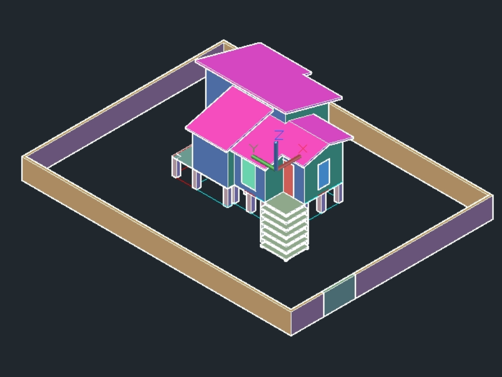 3D soziales Einfamilienhaus