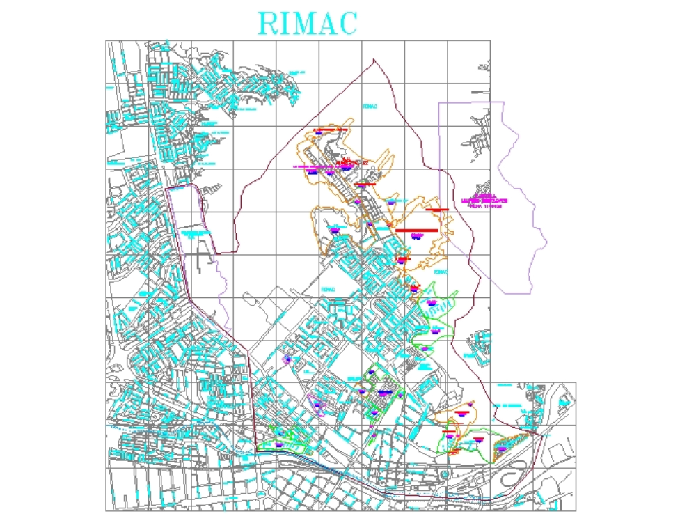 Cadastral map of rímac, peru