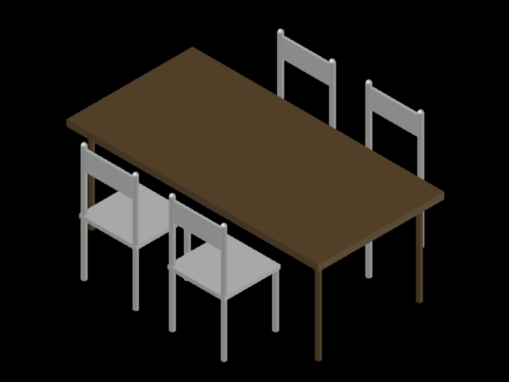 table et chaises 3d