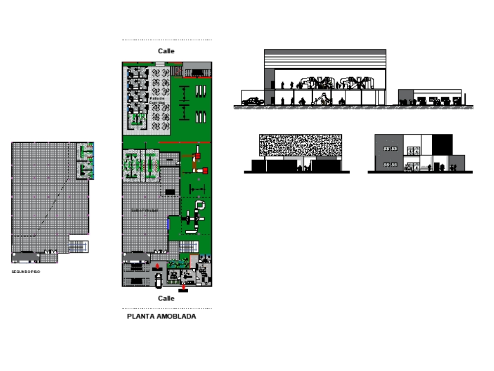 Parque de jogos e sala de eventos em AutoCAD, CAD (2.34 MB)