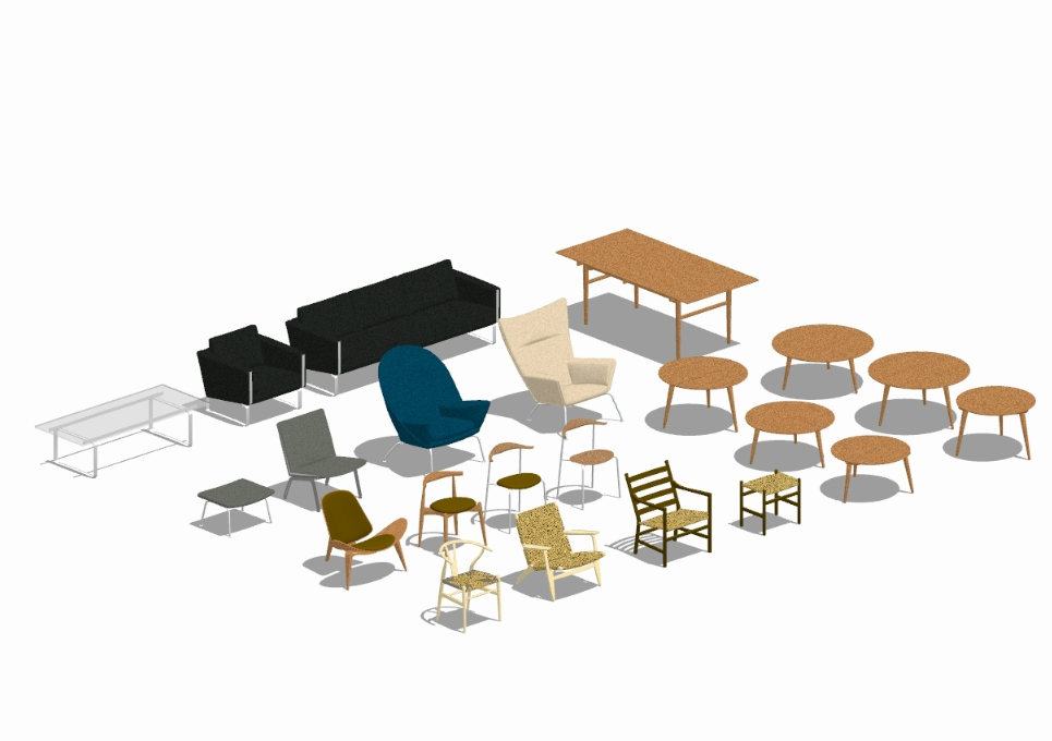 Chairs and tables 3D
