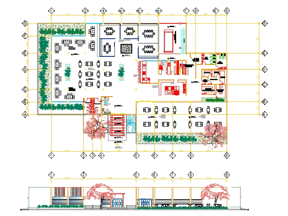 Japanese restaurant in AutoCAD CAD download (683.42 KB 