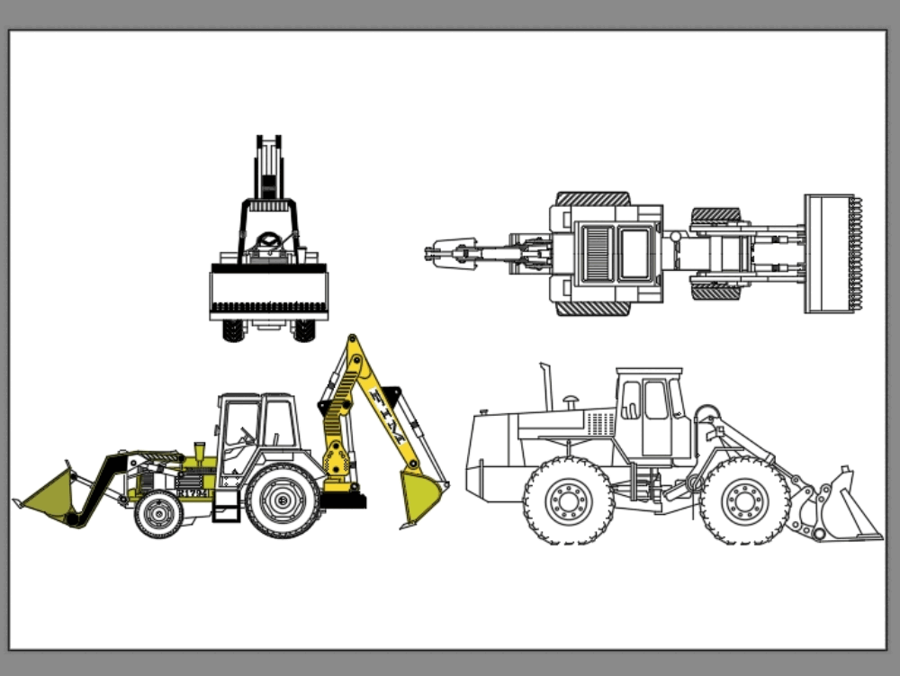 Экскаватор чертеж dwg