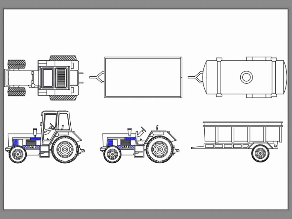 Tractor in AutoCAD | Download CAD free (101.98 KB) | Bibliocad electrical plan design pictures 