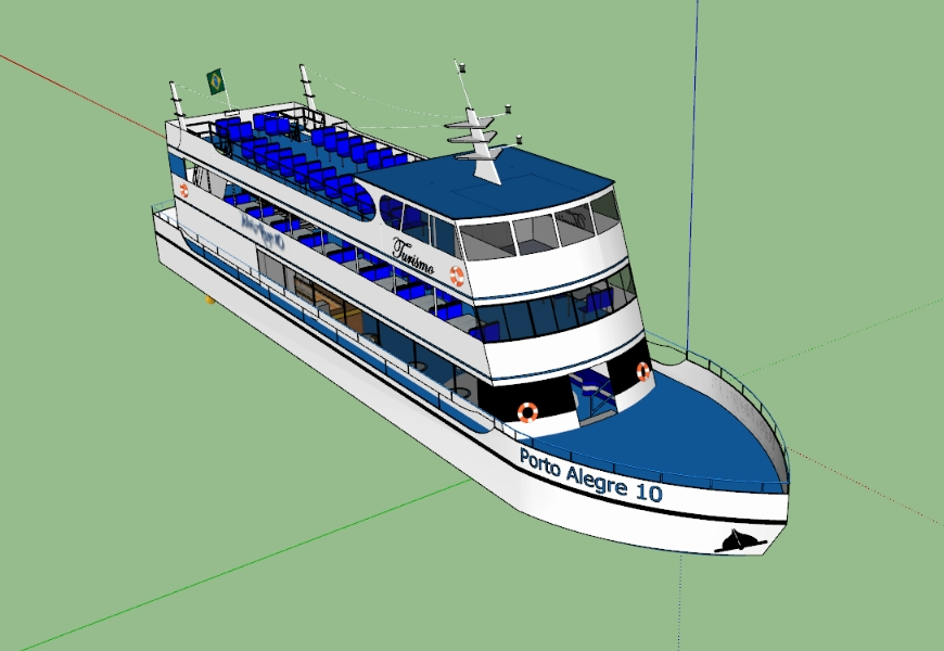 Barco para turismo 3D