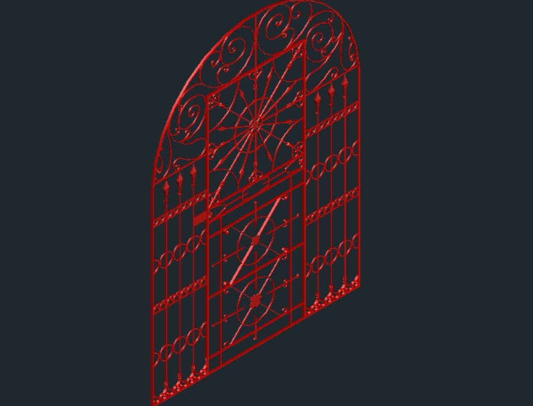 3D-geschmiedeter roter Zaun