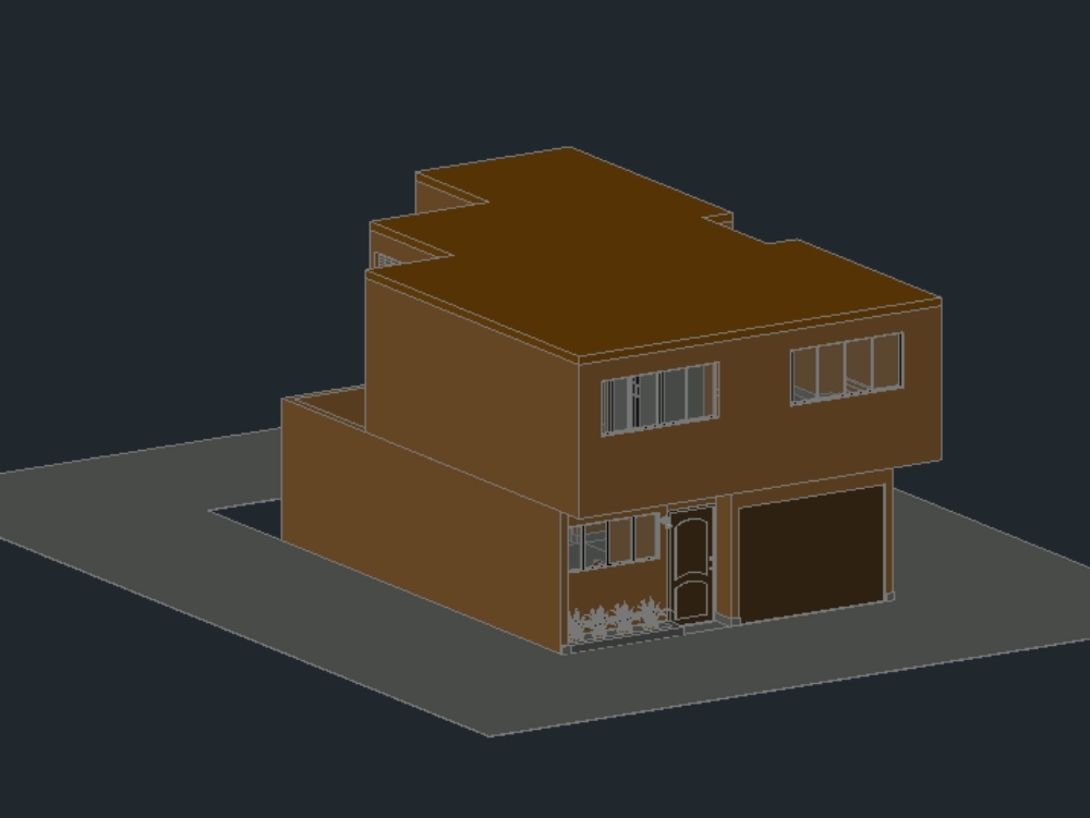 2-level detached house - 3d