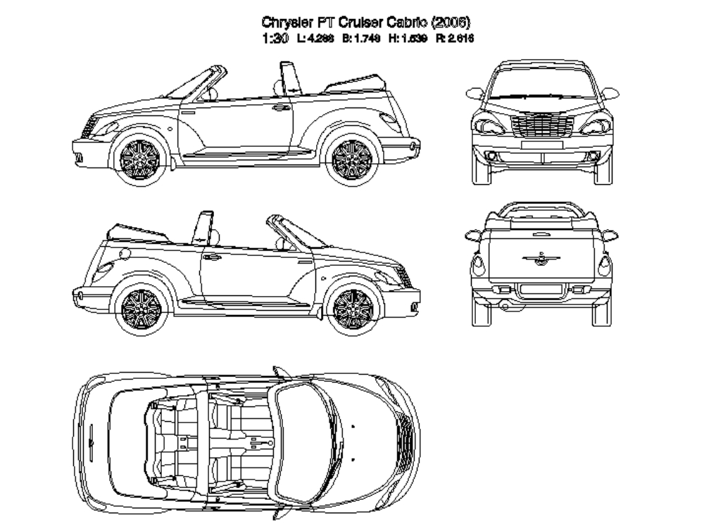 Automóvil Chrysler PT Cruiser Cabrio (2006).