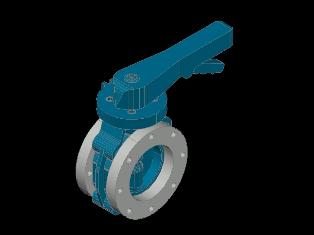 Butterfly valve in 3d.