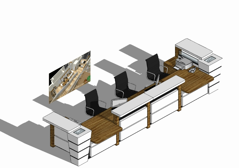 3d Reception Desk In Skp Cad Download 1 04 Mb Bibliocad