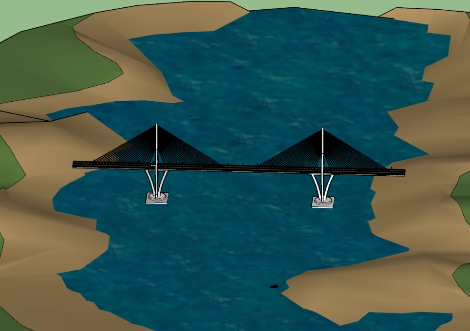 Brücke mit Klammern 3d