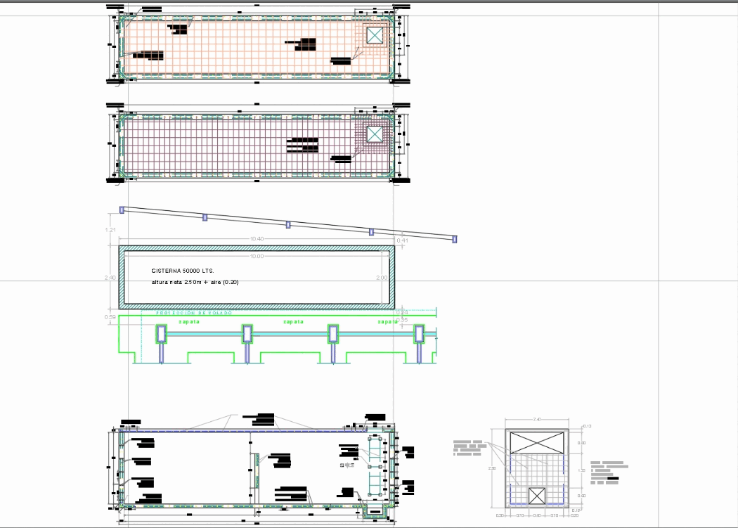 Cisterna Concreto Armado Em Autocad Baixar Cad 1619 Kb Bibliocad 0113