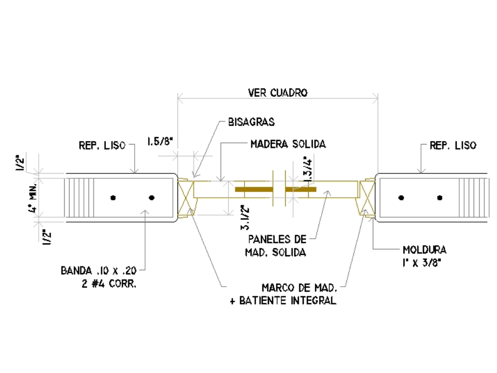 Solid door frame detail in AutoCAD Download CAD free 46 