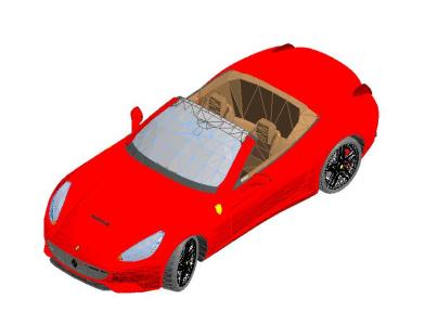 Automovil Ferrari convertible 3D