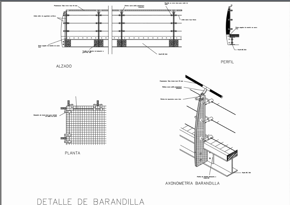 Baranda metalica en AutoCAD | Descargar CAD (130.45 KB) | Bibliocad