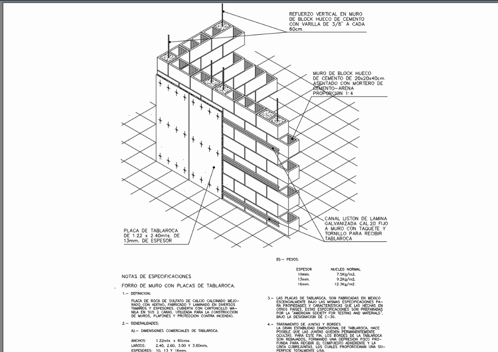 Muro Con Placas De Tablaroca En Autocad Cad Kb Bibliocad My Xxx Hot Girl 9850