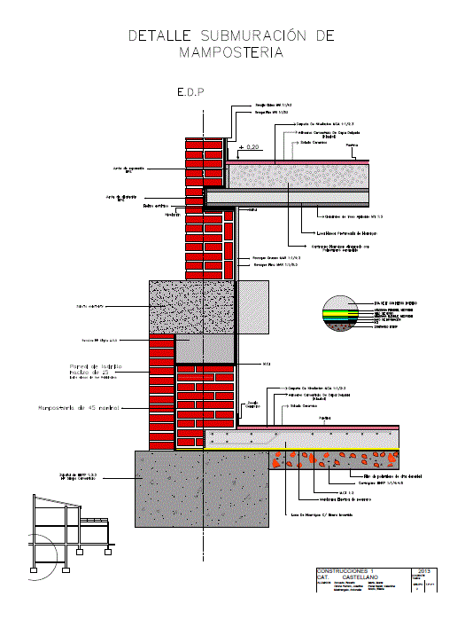 Detail der Submuration des Mauerwerks