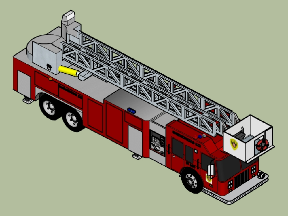 3D-Feuerwehrauto