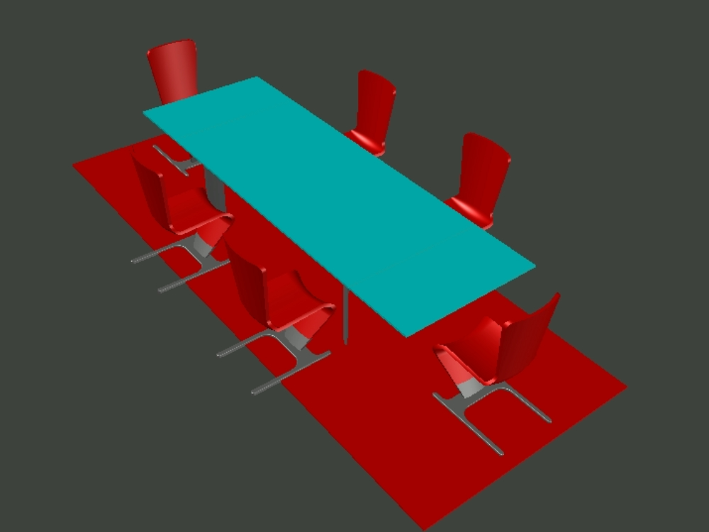 Table for 6 people 3d