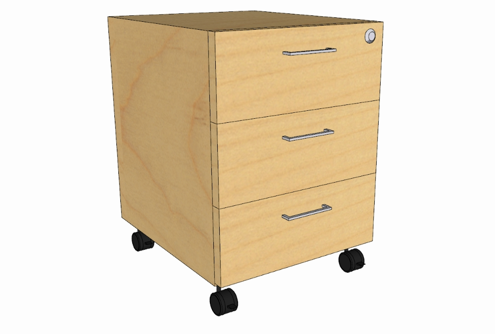 Rolling drawer unit. Light table.