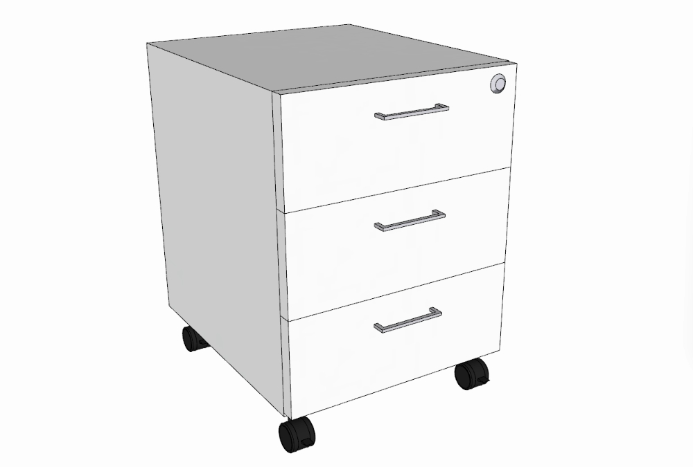 Rolling drawer unit. Light table.