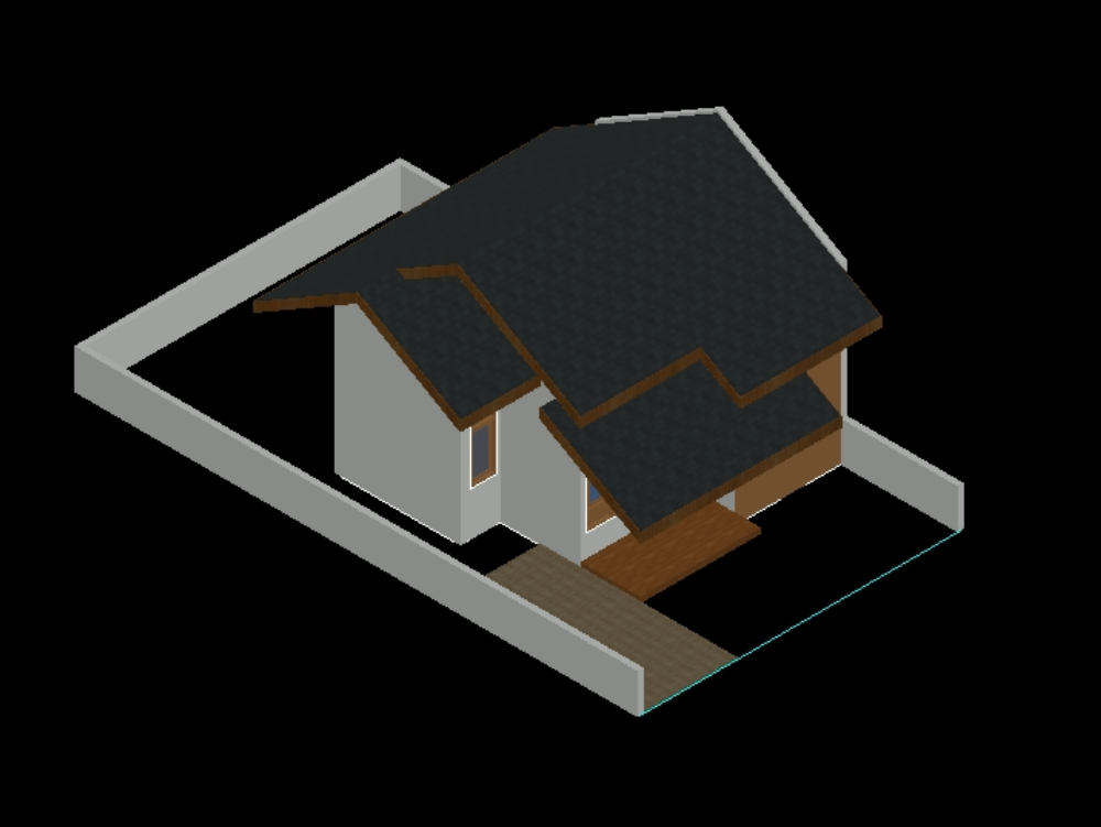 Small detached house in 3d.