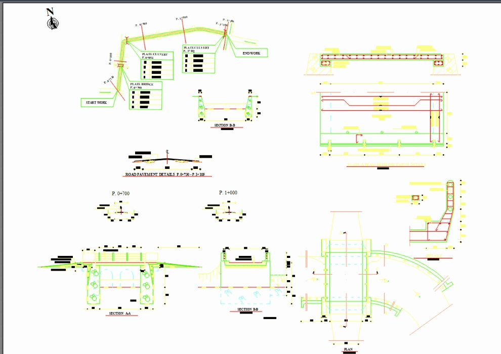 Simple road and bridge design in AutoCAD | CAD (165.34 KB) | Bibliocad