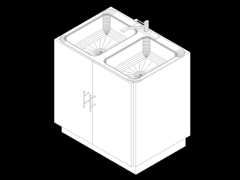Waschbecken mit 3D-Schrank