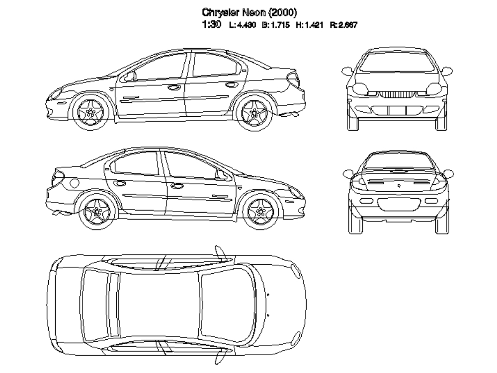 Voiture néon Chrysler (2000).