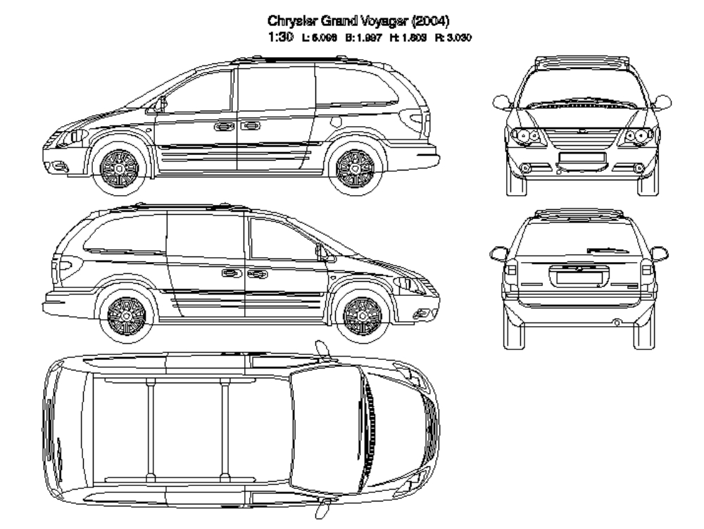 Voiture Chrysler Grand Voyager (2004).