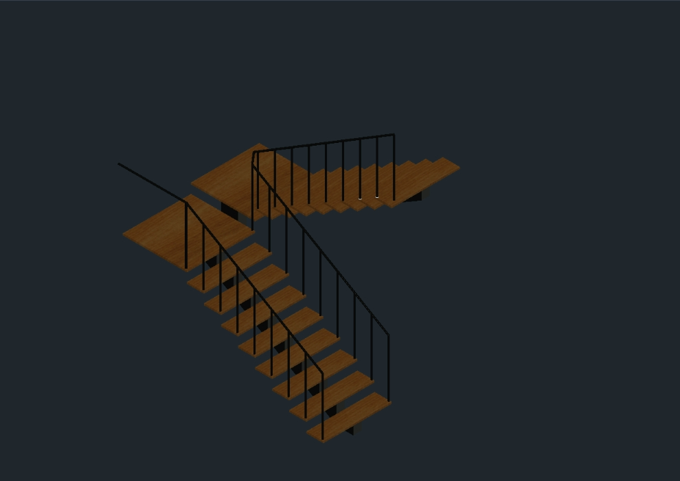 escada em forma de l