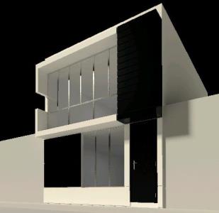 Fachada vivienda unifamiliar 3D
