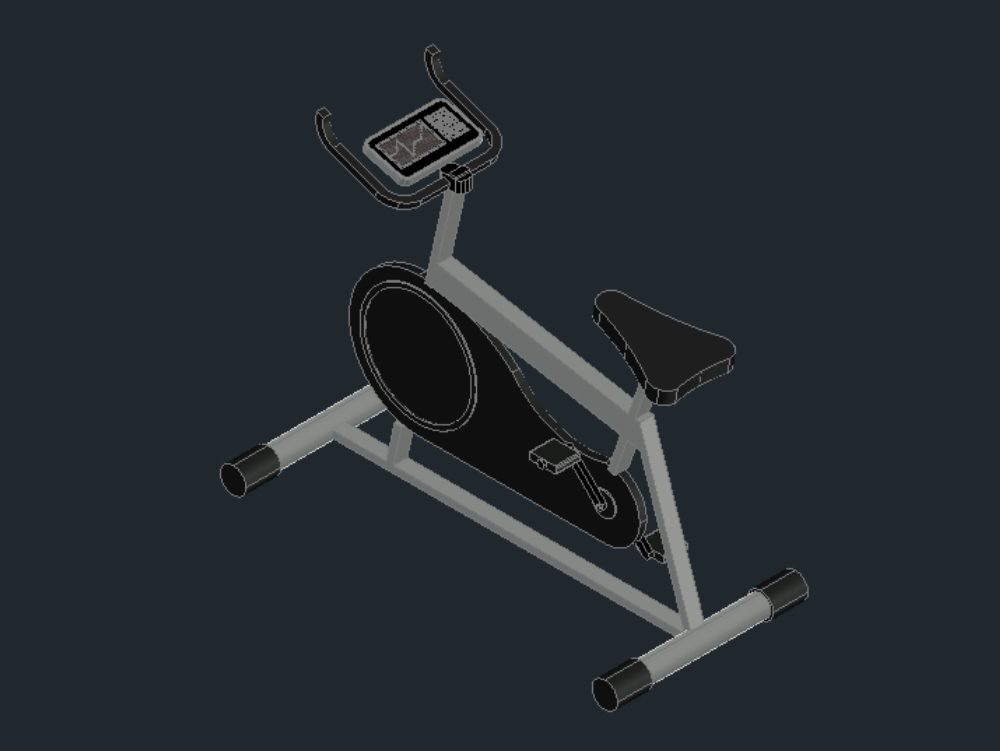 exercise bike in 3d