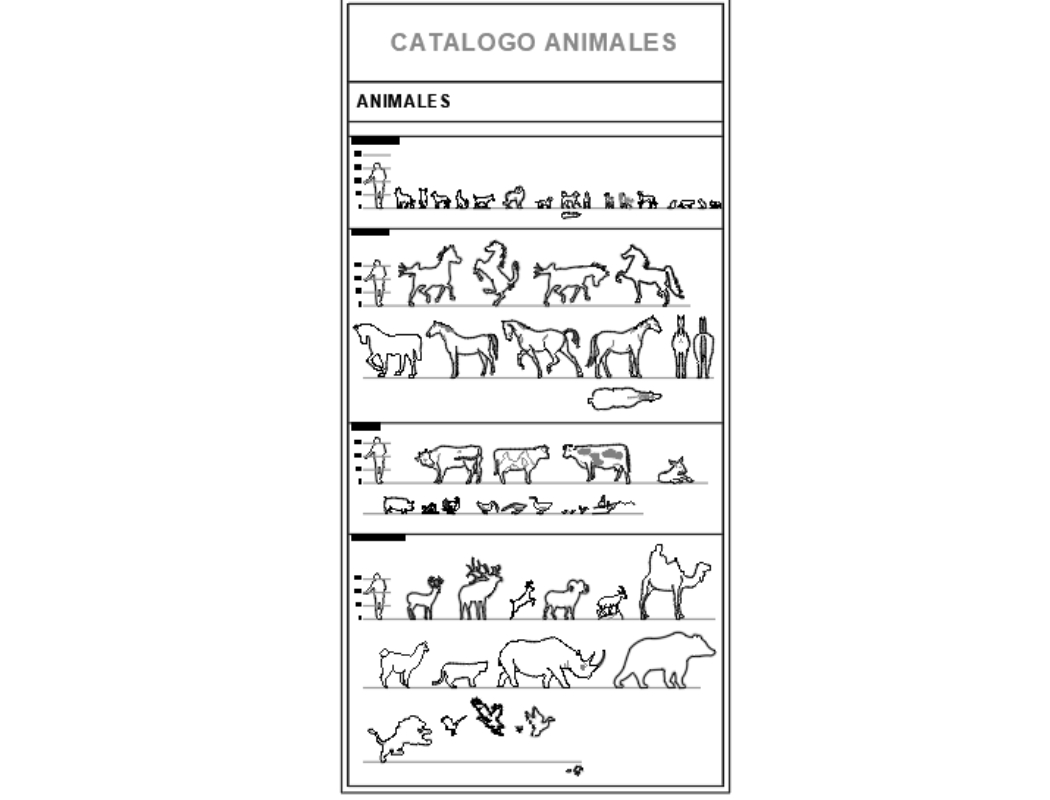 catálogo de animais