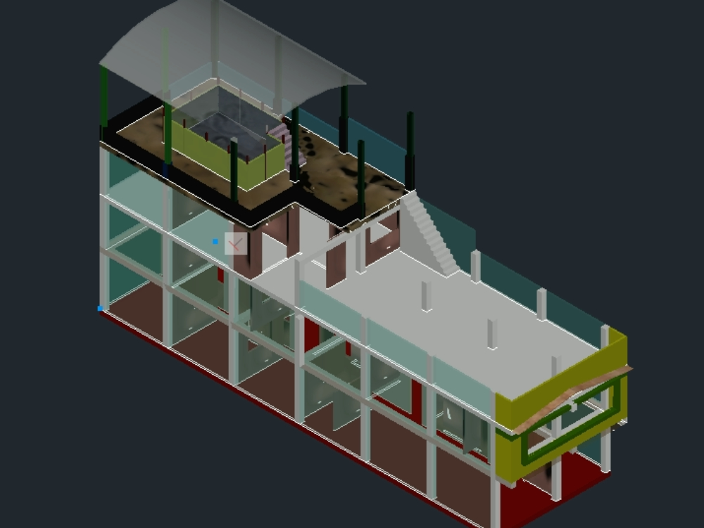 Casa con piscina en 3D