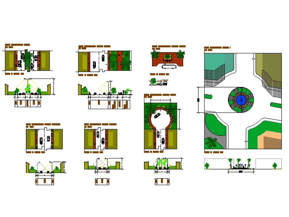 Cortes de vialidades en AutoCAD | Descargar CAD gratis (5.9 MB) | Bibliocad