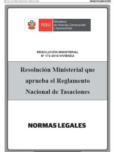 Reglamento Nacional de Tasaciones - Peru