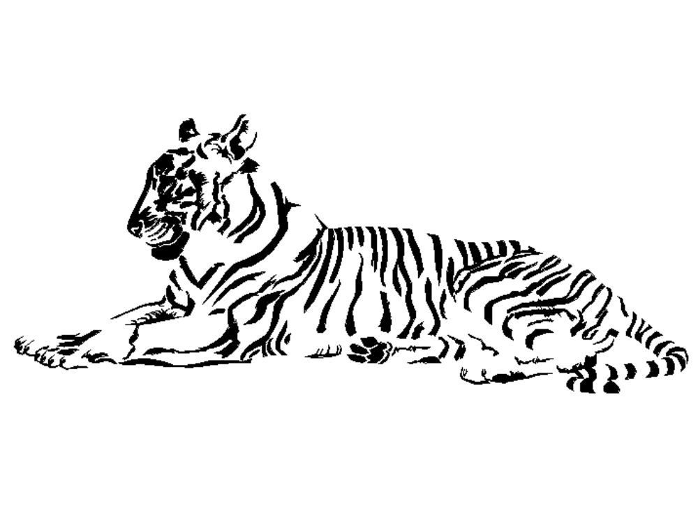 Reclining tiger.