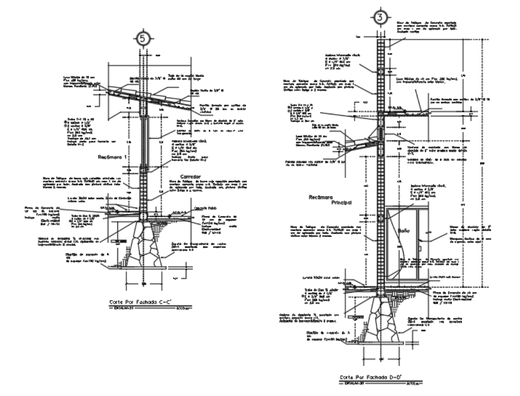 Corte por fachada en AutoCAD | Descargar CAD (134.44 KB) | Bibliocad