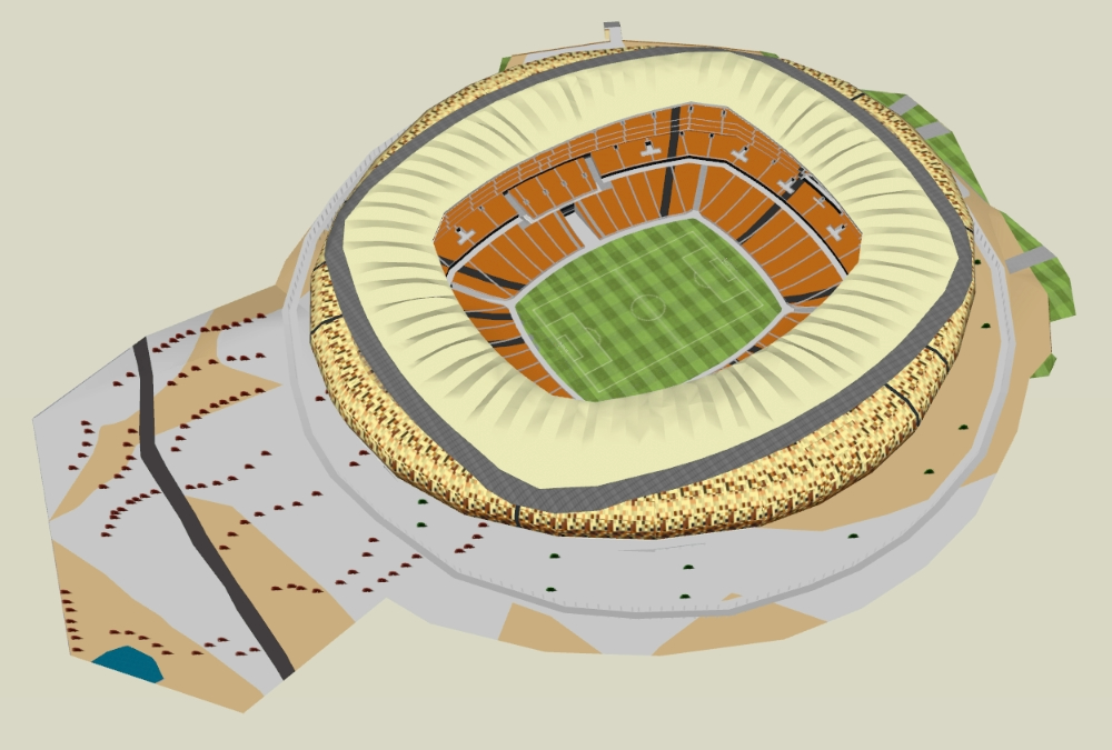Estádio 3D de cidade de futebol