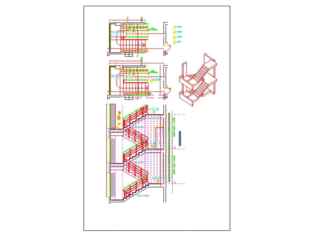 Stairs in AutoCAD Download CAD free 455 54 KB Bibliocad