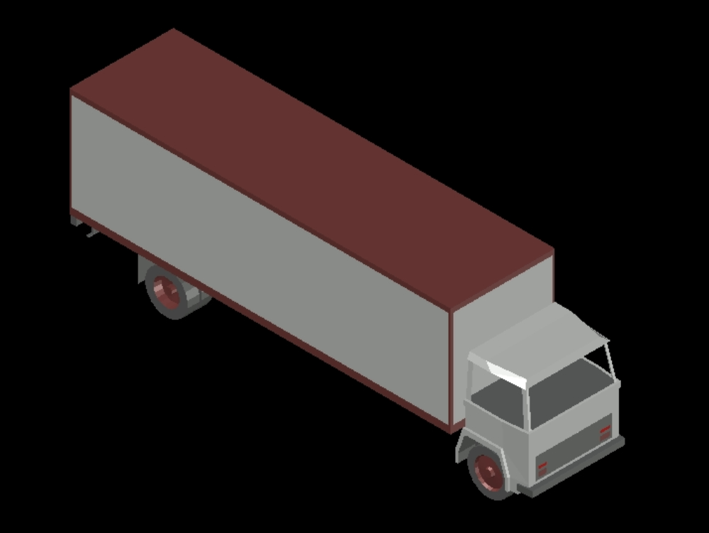camion avec conteneur 3d