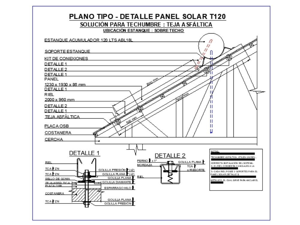 Anclaje de panel solar